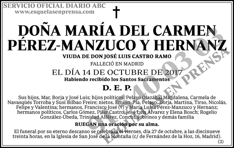 María del Carmen Pérez-Manzuco y Hernanz